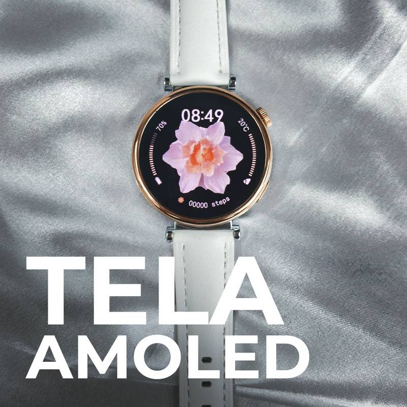 Tela AMOLED, Duas Pulseiras Elegantes Modelo Feminino