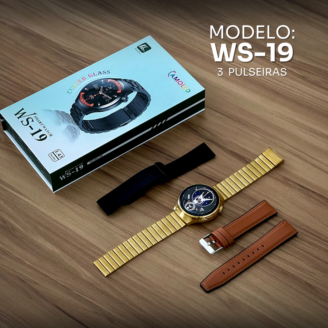 Design Redondo, Tela Nível AMOLED com 3 Pulseiras