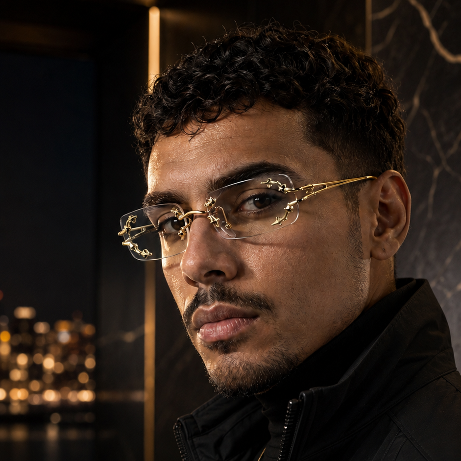 SCORPION Signature Y2K - Óculos de Sol Rimless Quadrado UV400