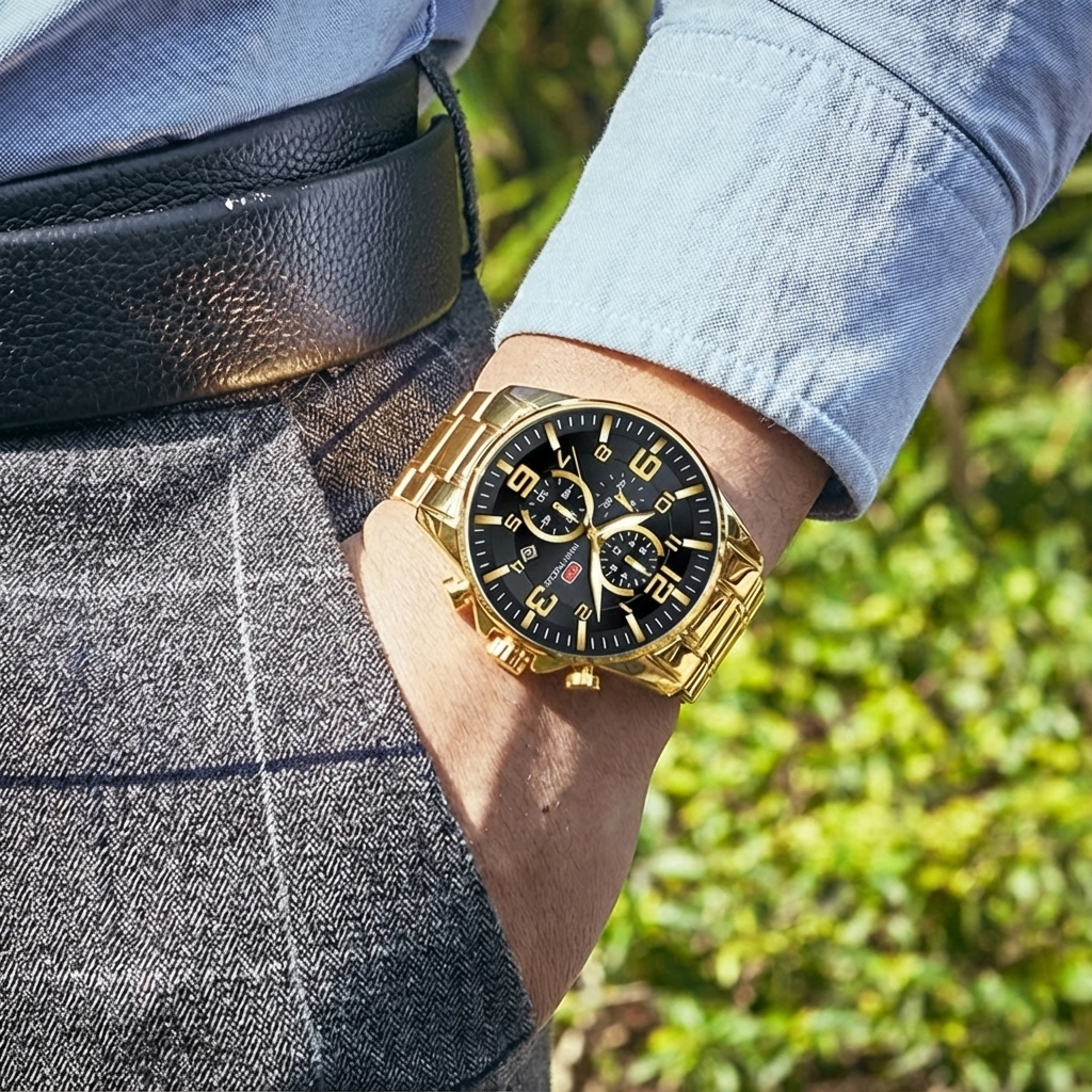 MiniFocus Chrono Steel | Aço Inoxidável Black