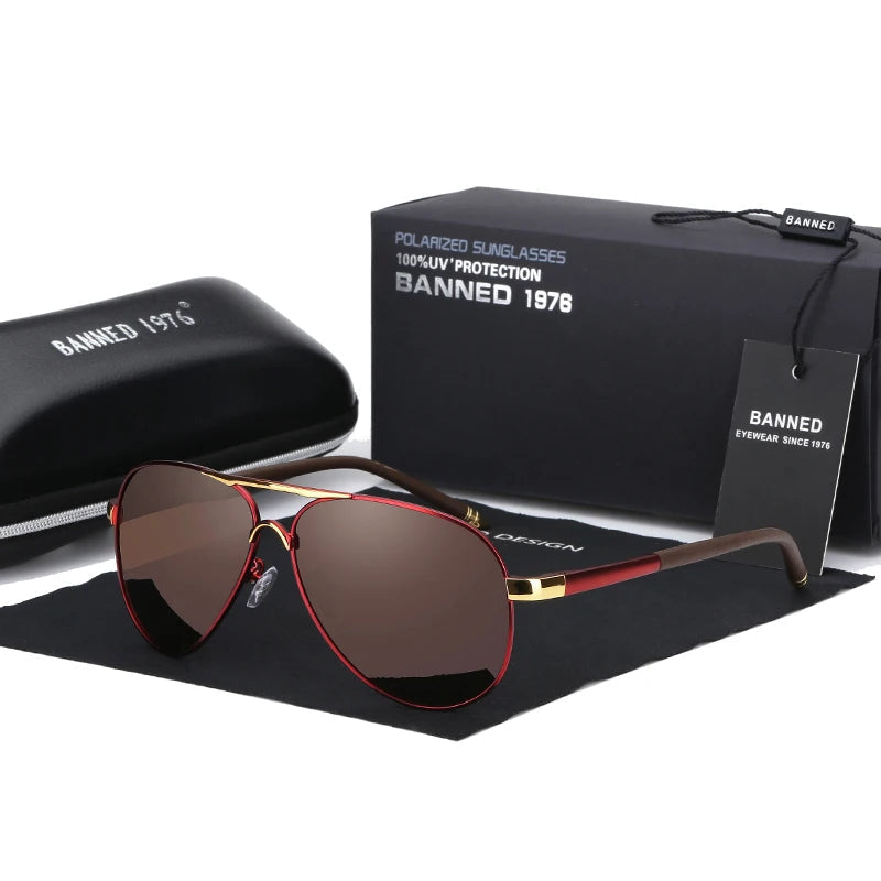 Óculos de Sol Masculino Polarizado • Modelo Pilot Anti-Reflexo (Ideal para Dirigir)