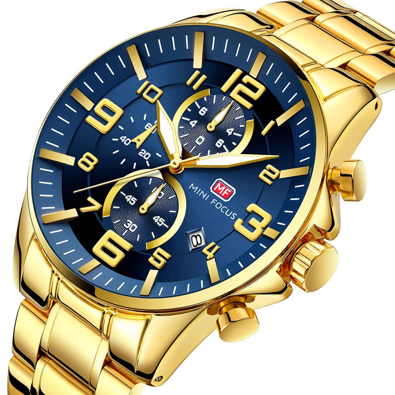 MiniFocus Chrono Steel | Aço Inoxidável Blue