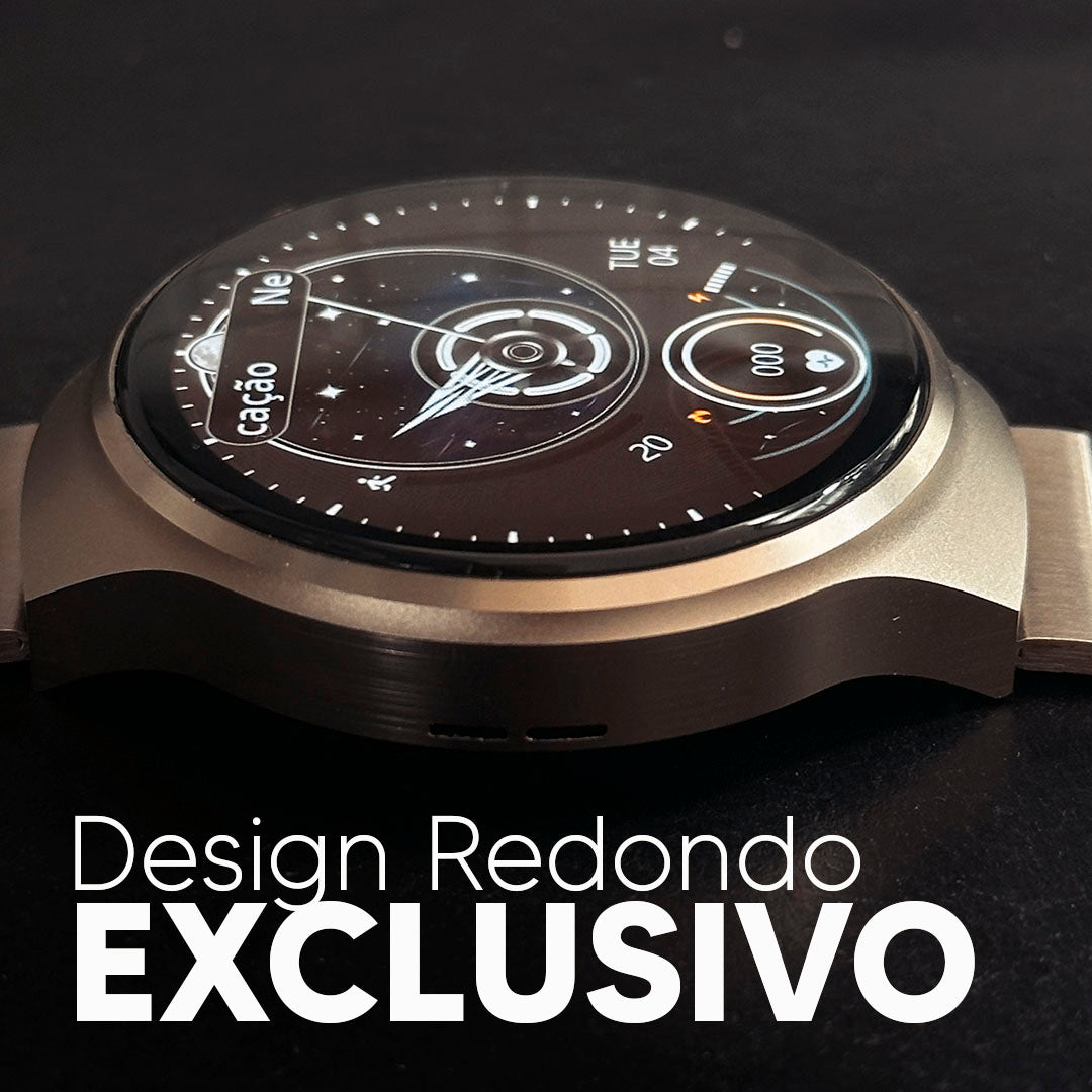 Design Redondo, Tela Nível AMOLED com 3 Pulseiras