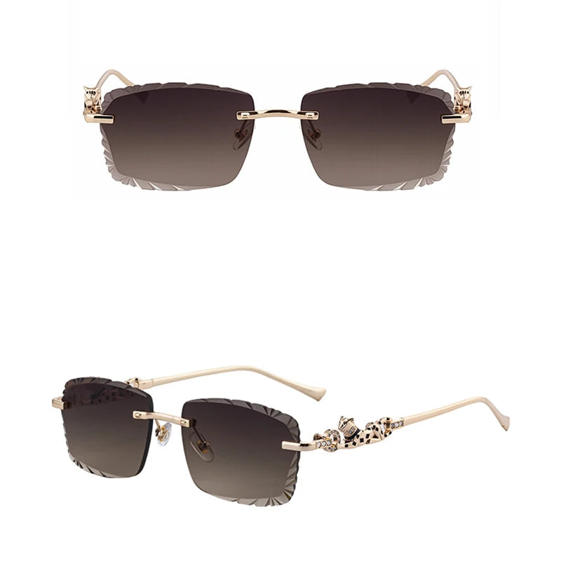 Óculos de Sol Rimless Jaguar Noir Leopard Edition™