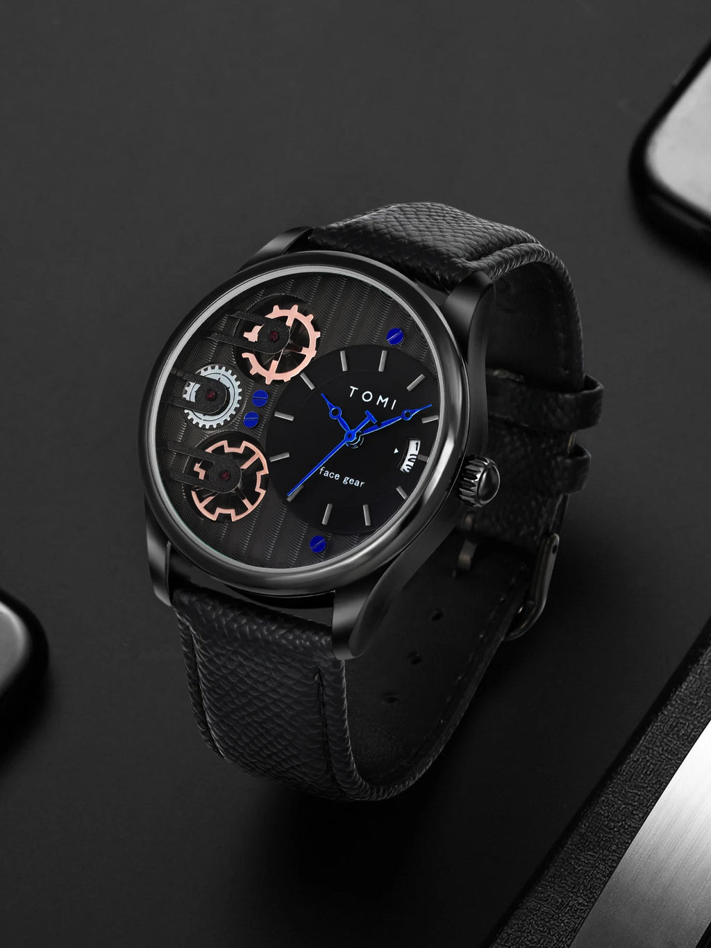 Relógio TOMI Masculino de Luxo – Kit Presente com Pulseiras Extras