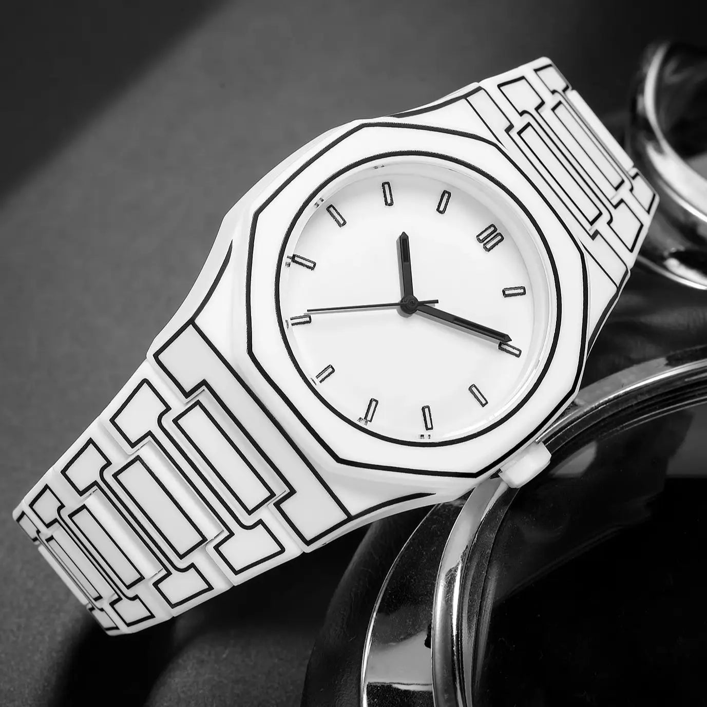 Relógio Modern Sketch™ 2D - Design Cartoon Minimalista