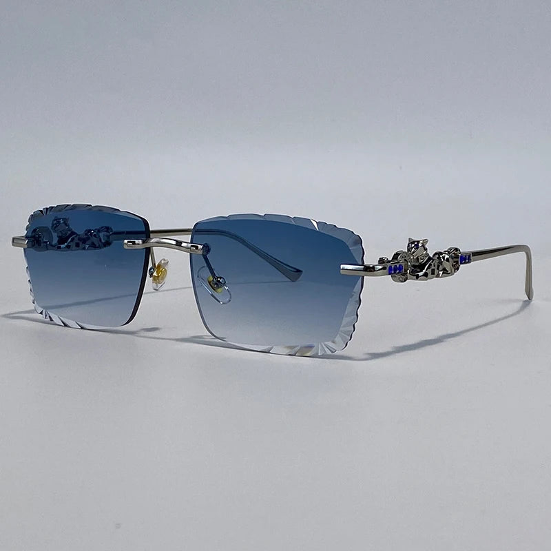 Óculos de Sol Rimless Masculino Leopard 2026