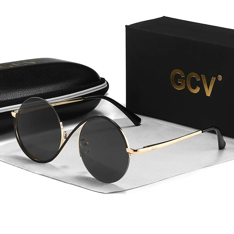 Óculos de Sol Feminino Avant-Garde™ - Edição Fashion Steampunk com Lentes Antirreflexo