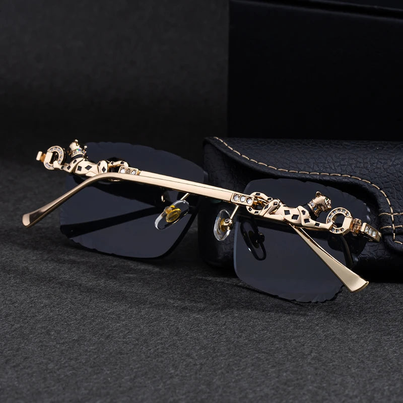 Óculos de Sol Rimless Jaguar Noir Leopard Edition™