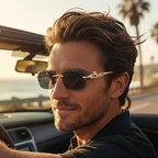 Óculos de Sol Rimless Masculino Leopard 2026