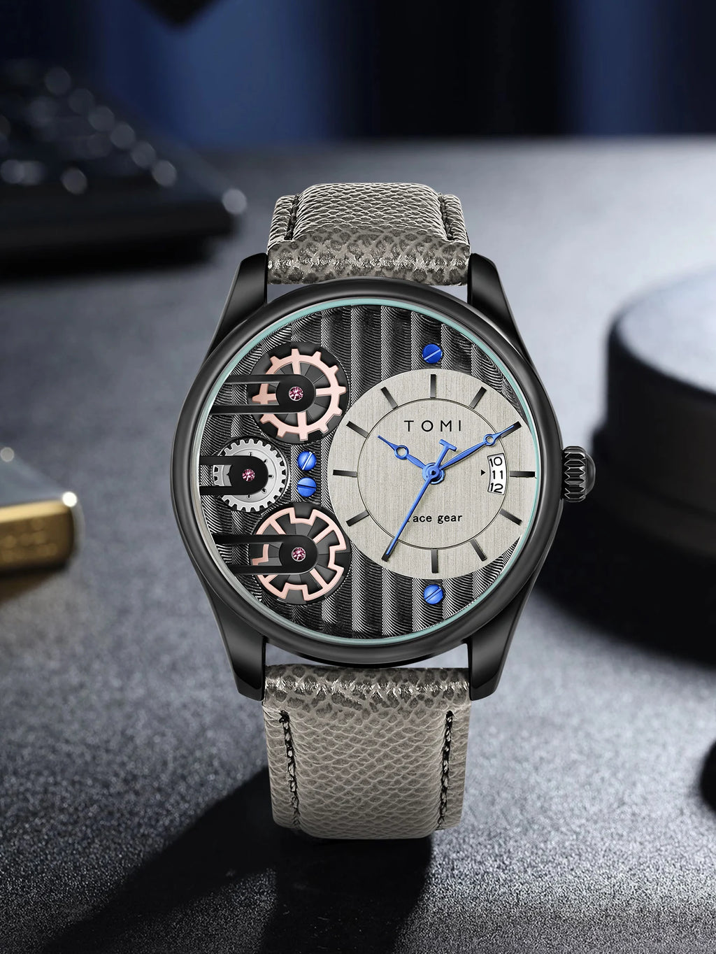 Relógio TOMI Masculino de Luxo – Kit Presente com Pulseiras Extras