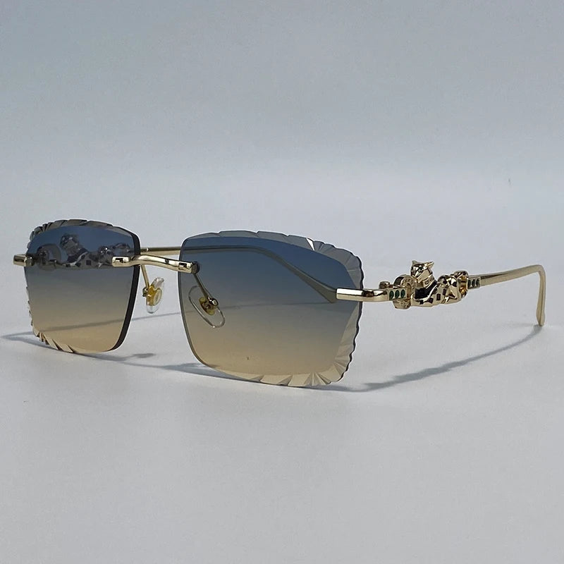 Óculos de Sol Rimless Masculino Leopard 2026