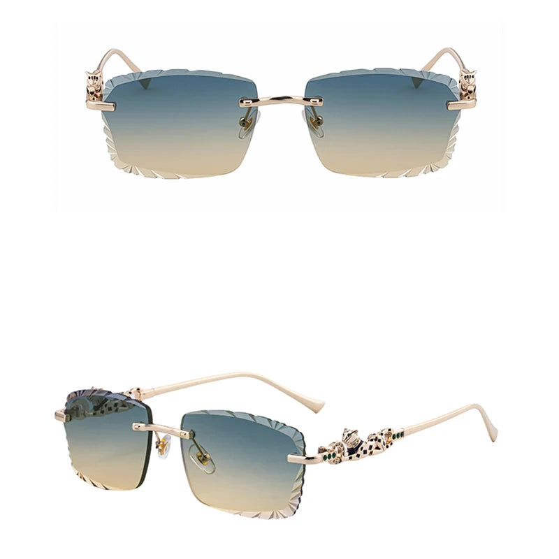 Óculos de Sol Rimless Jaguar Noir Leopard Edition™
