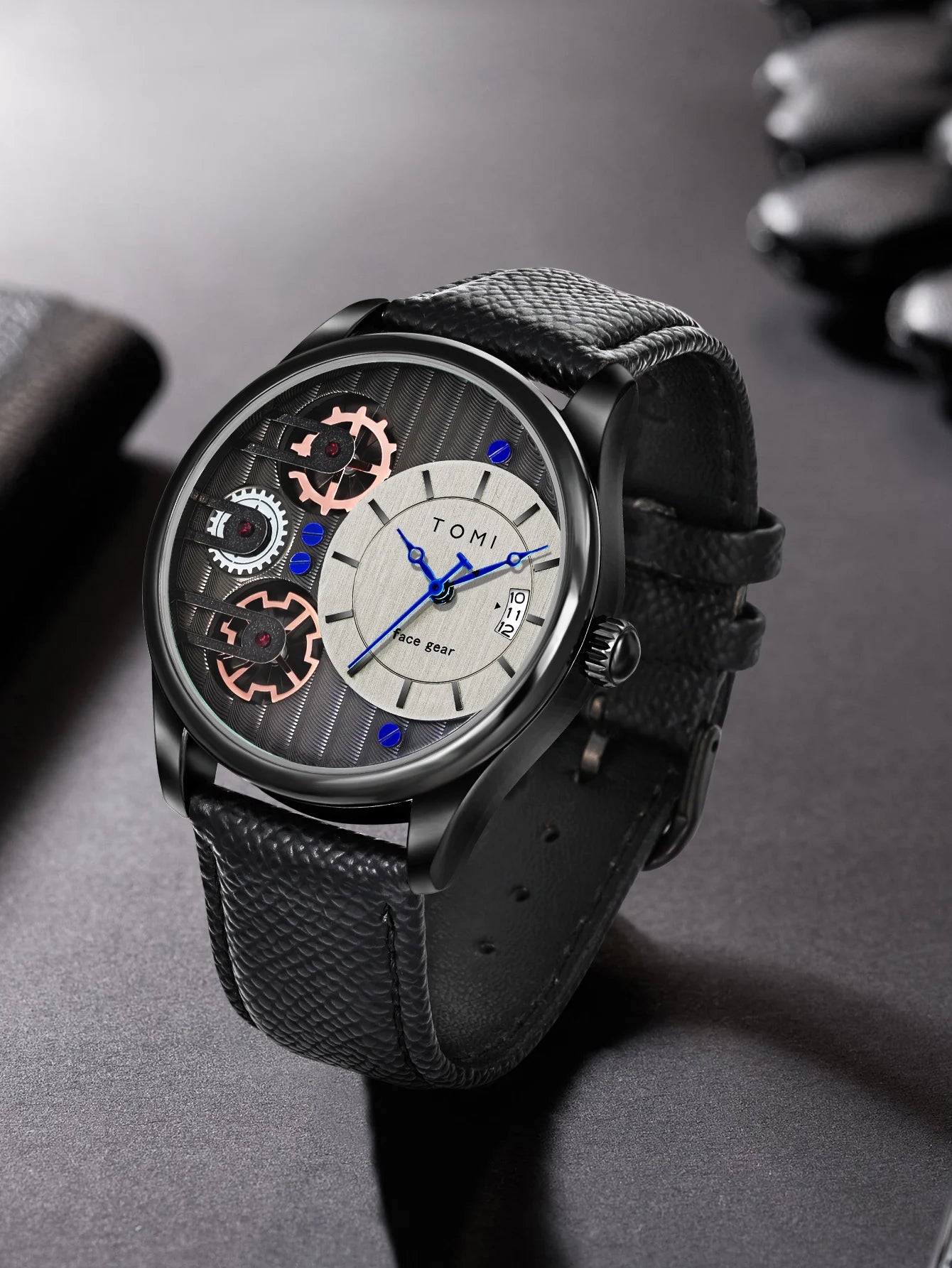 Relógio TOMI Masculino de Luxo – Kit Presente com Pulseiras Extras