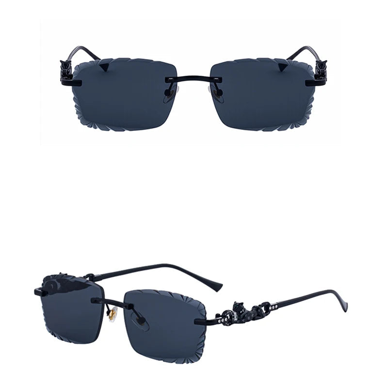 Óculos de Sol Rimless Jaguar Noir Leopard Edition™