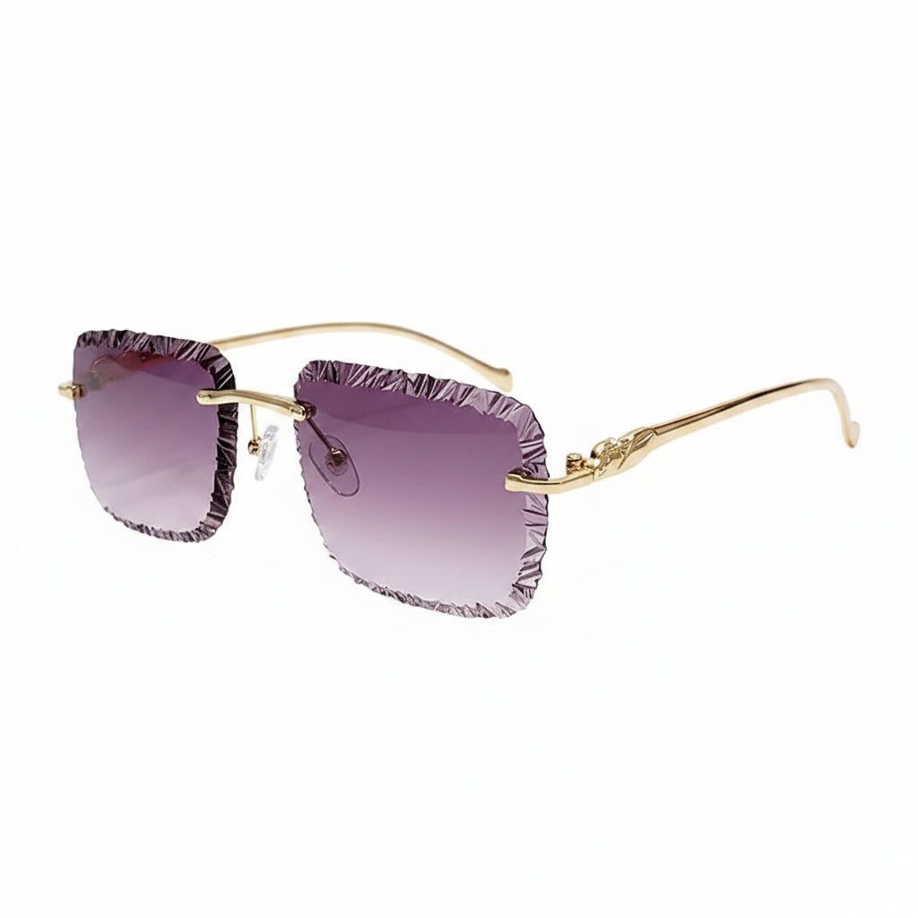 Óculos Diamond Square Rimless Luxury UV400 | Design Premium Lapidado Sem Aro