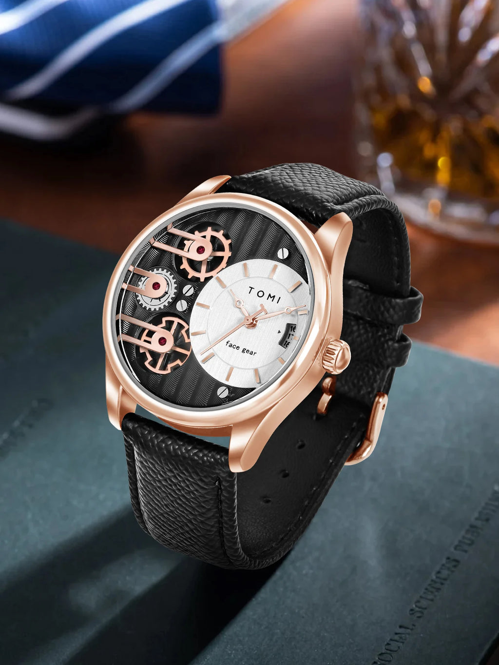 Relógio TOMI Masculino de Luxo – Kit Presente com Pulseiras Extras