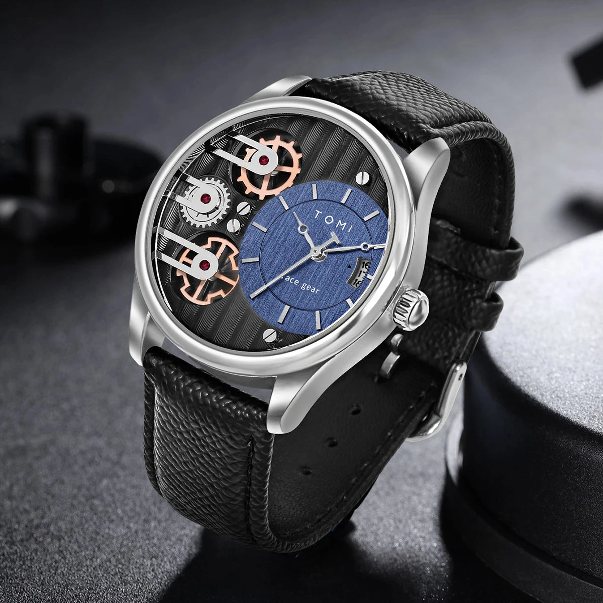 Relógio TOMI Masculino de Luxo – Kit Presente com Pulseiras Extras