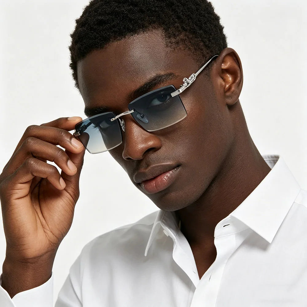 JAGUAR SOVEREIGN — Óculos de Sol Rimless de Luxo UV400