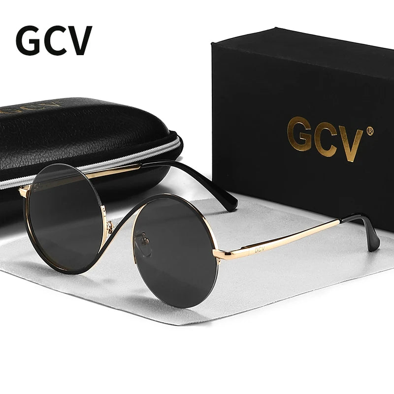 Óculos de Sol Feminino Avant-Garde™ - Edição Fashion Steampunk com Lentes Antirreflexo